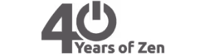 Grey Logo 40 Years of Zen on a Transparent Background