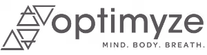 Grey Optimyze Mind Body Breath Logo on a Transparent Background