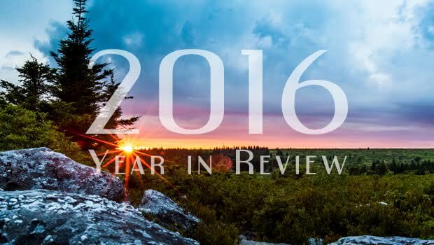 2016 Year in Review Text on a Nature Background