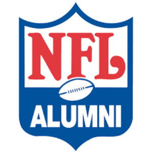 NFL Alumni Blue and Red Logo on a White Background