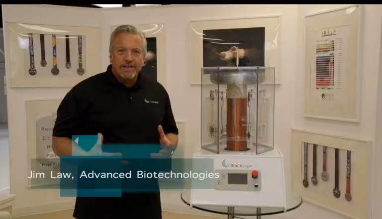 Jim Law, CEO, CO-Founder Demoing the BioCharger NG