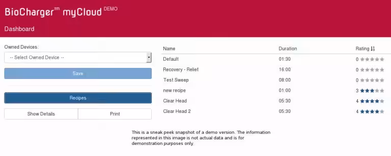 BioCharger MyCloud Dashboard