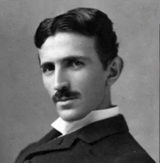 Black and White Portrait of Nikola Tesla