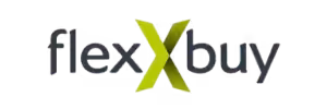 FlexxBuy Grey and Green Logo on a Transparent Background