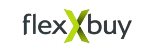 FlexxBuy Grey and Green Logo on a Transparent Background