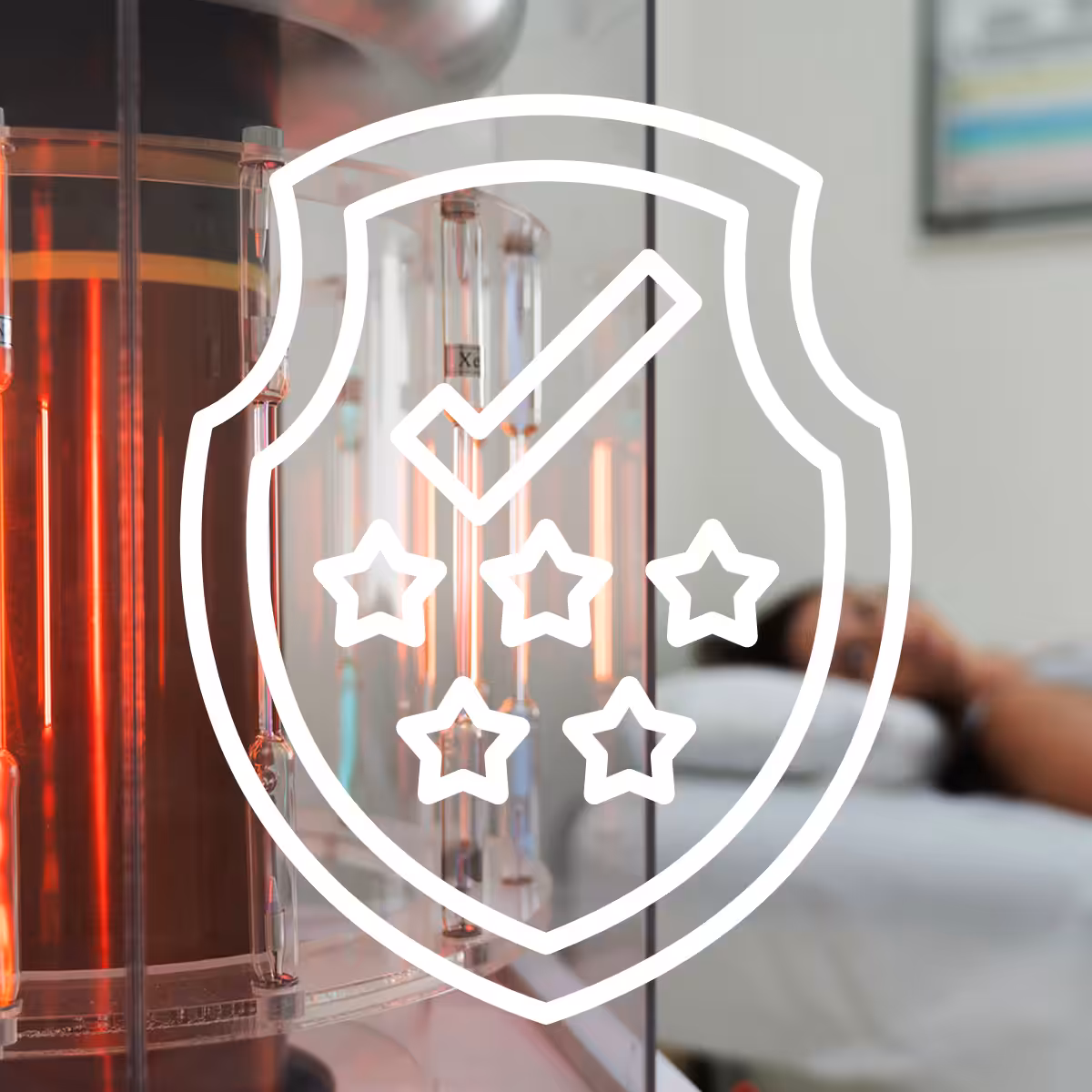 A badge overlay-ed with on a biocharger.